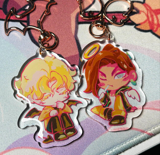 (ALNSTG) Luka & Hyuna Keychains - Angel Devil Set
