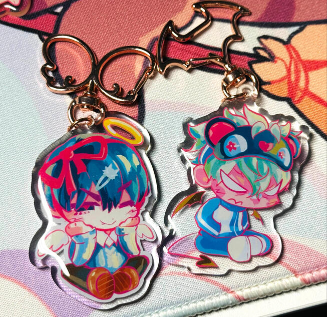 (ALNSTG) Ivan & Till Keychains - Angel Devil Set