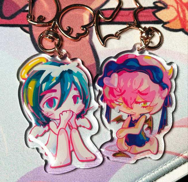 (ALNSTG) Mizi & Sua Keychains - Angel Devil Set